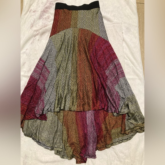 Anthropologie Cecilia Prado Geometric ColorsAbstract Asymmetrical Midi Skirt XS - Picture 3 of 8
